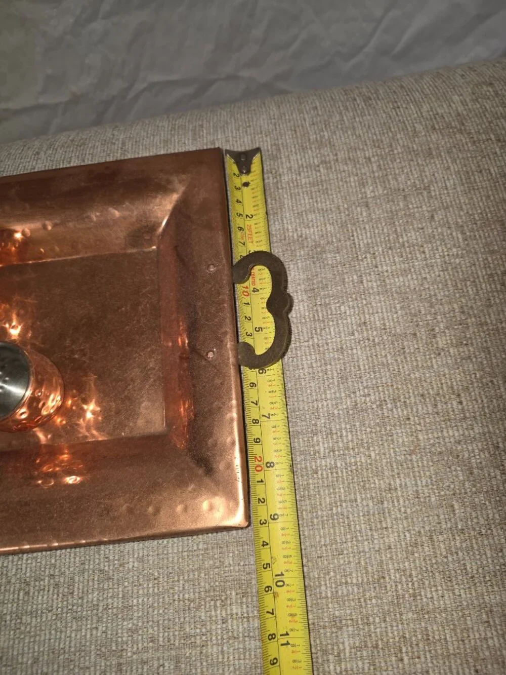 Home Essentials - hammered copper serving tray and 4 cups